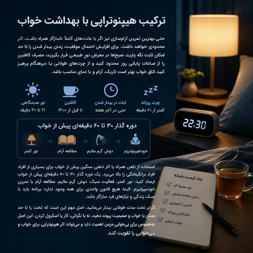 ترکیب هیپنوتراپی با بهداشت خواب