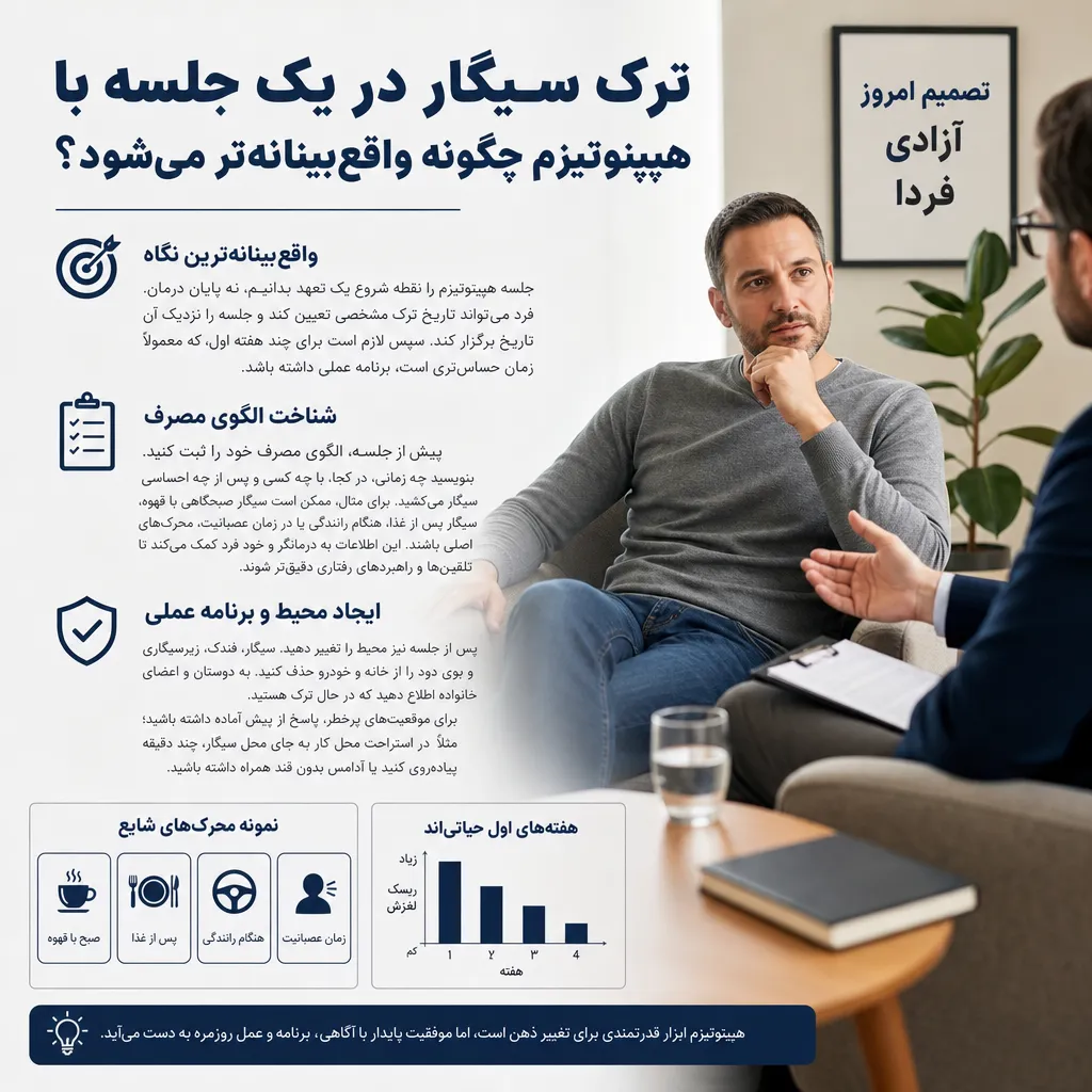 ترک سیگار در یک جلسه با هیپنوتیزم چگونه واقع&zwnj;بینانه&zwnj;تر می&zwnj;شود؟