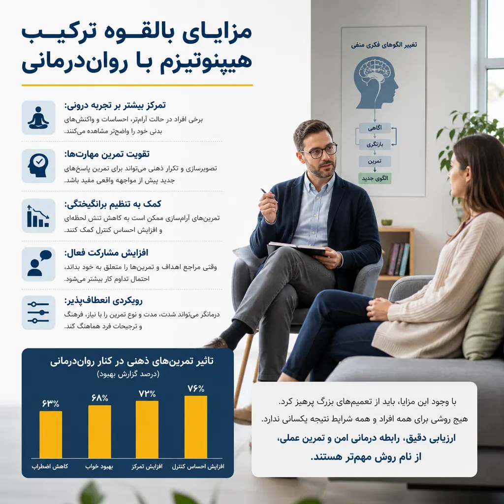 مزایای بالقوه ترکیب هیپنوتیزم با روان&zwnj;درمانی
