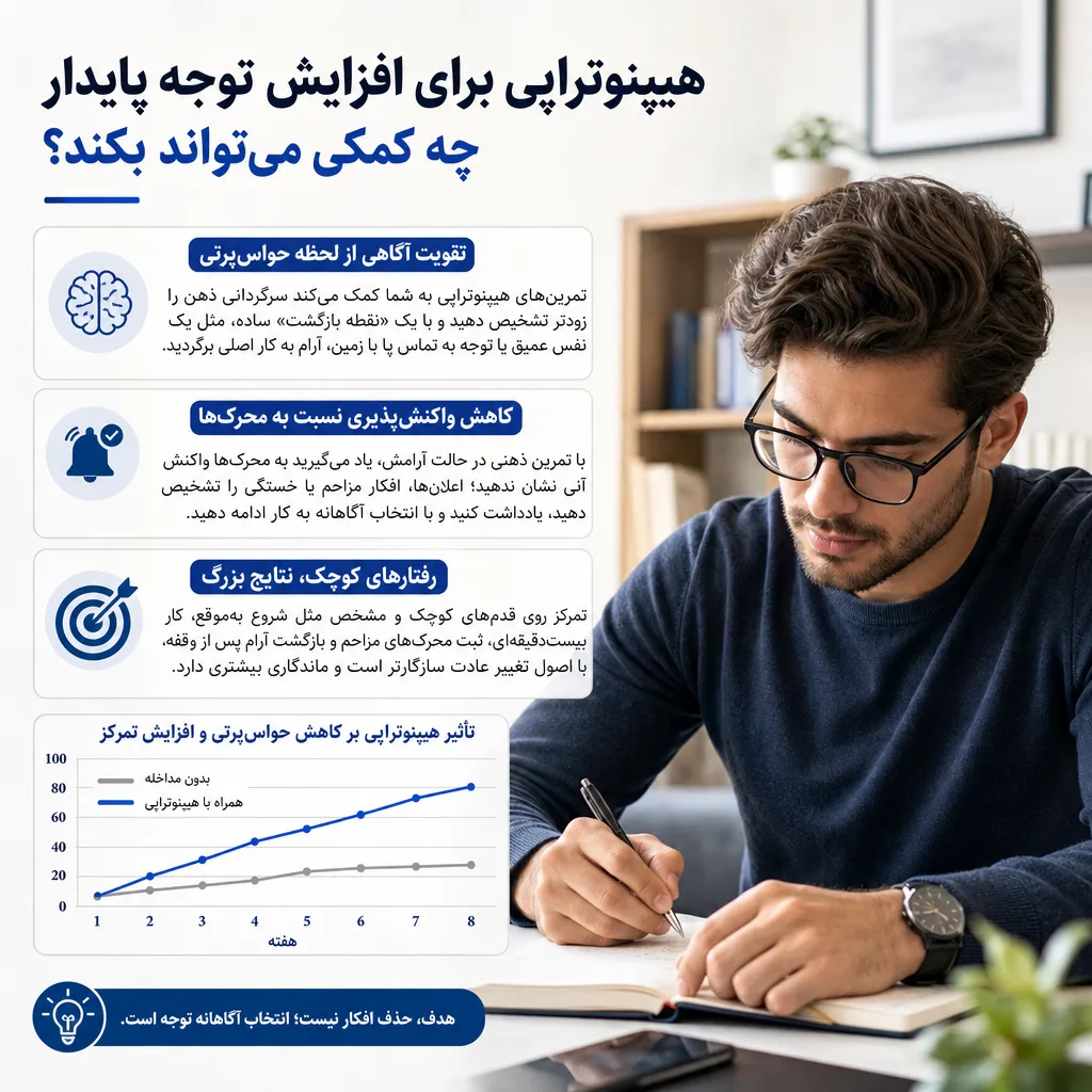 هیپنوتراپی برای افزایش توجه پایدار چه کمکی می&zwnj;تواند بکند؟