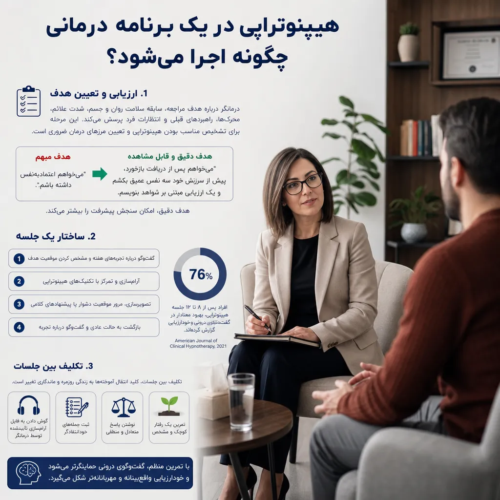 هیپنوتراپی در یک برنامه درمانی چگونه اجرا می&zwnj;شود؟