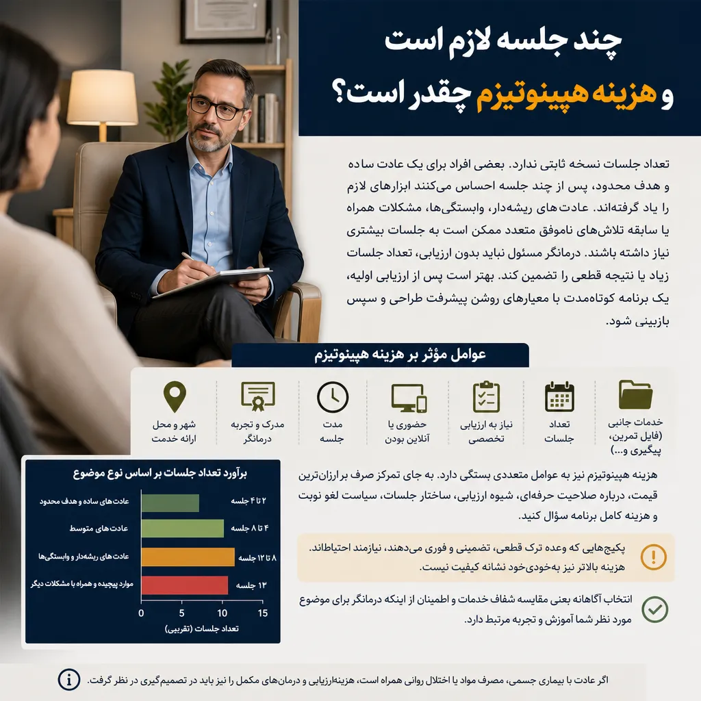 چند جلسه لازم است و هزینه هیپنوتیزم چقدر است؟