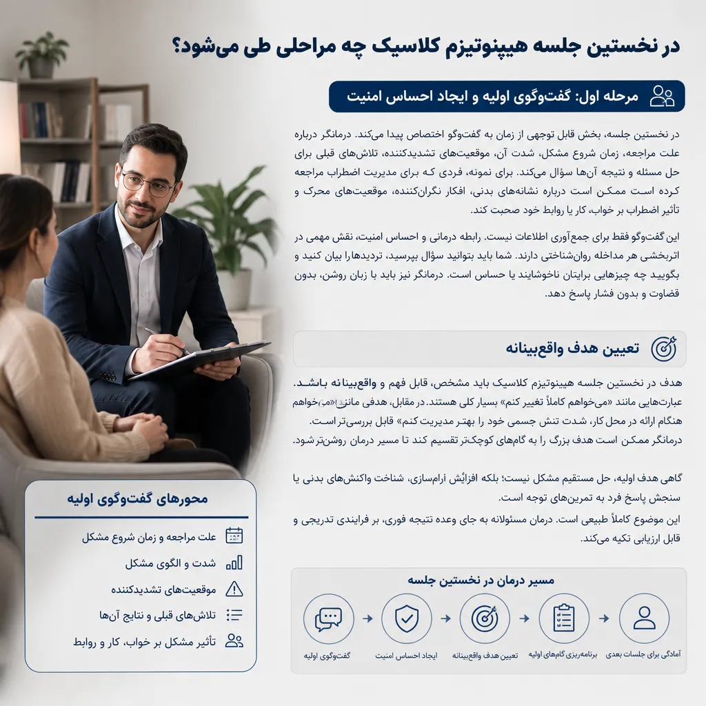 مرحله اول: گفتوگوی اولیه و ایجاد احساس امنیت